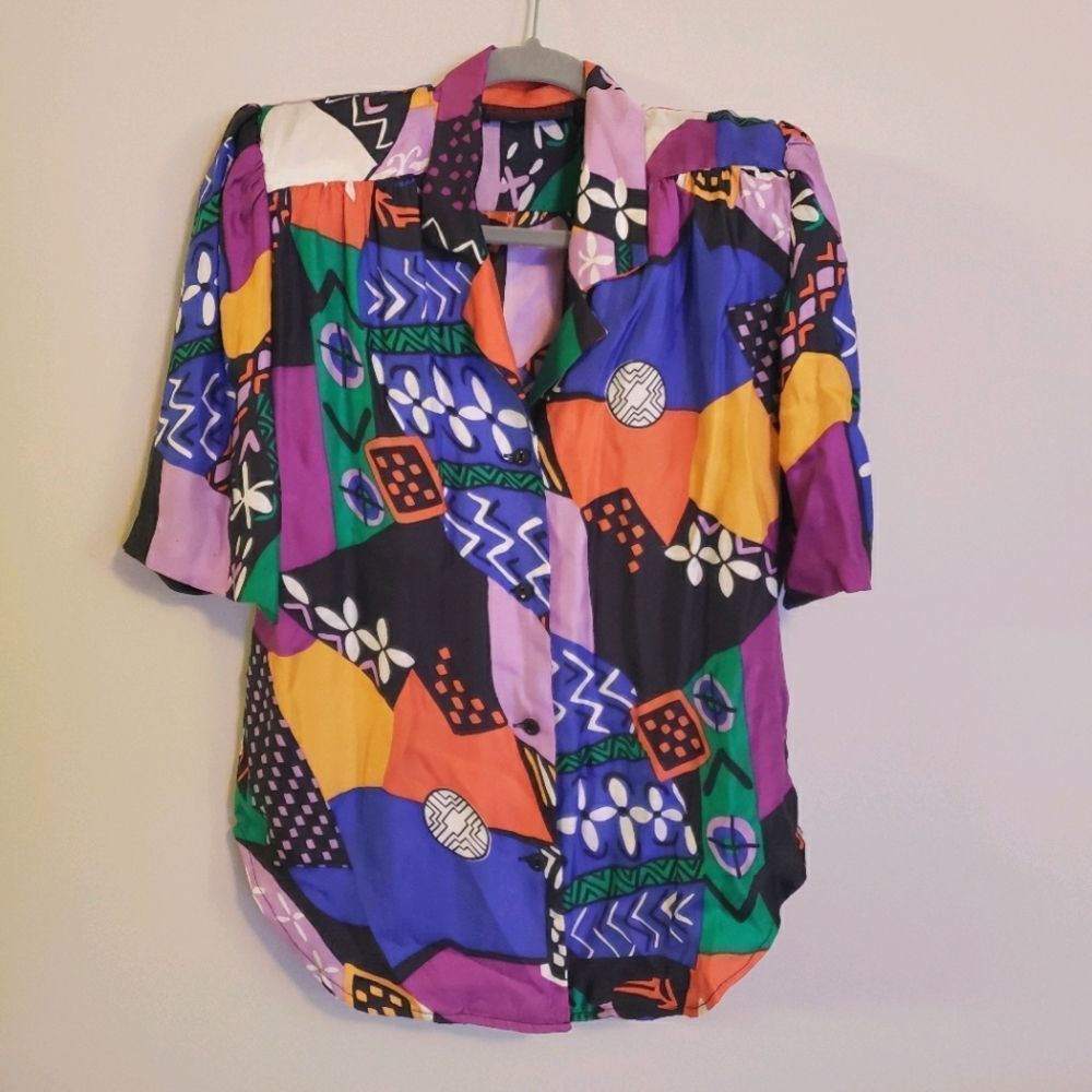 Vibrant Geometric Women's Blouse